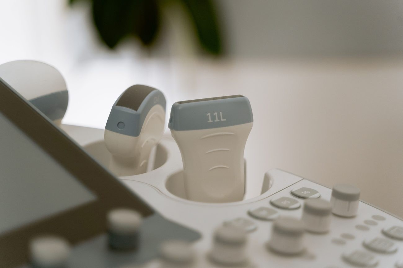 Ultrasound probes ready for a patient examination